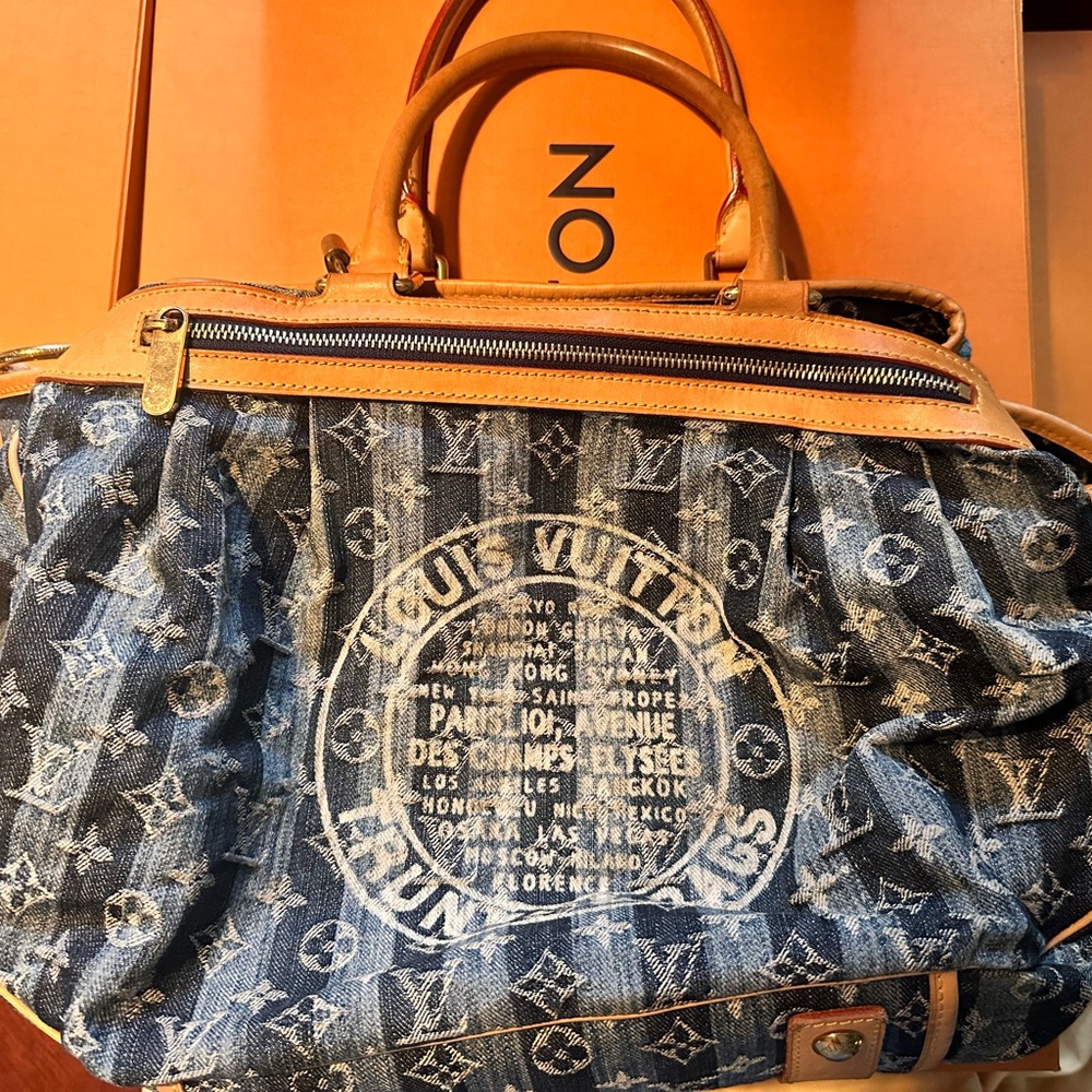 Denim Louis Vuitton Pre-Owned 2006 Cabas Raye GM tote bag